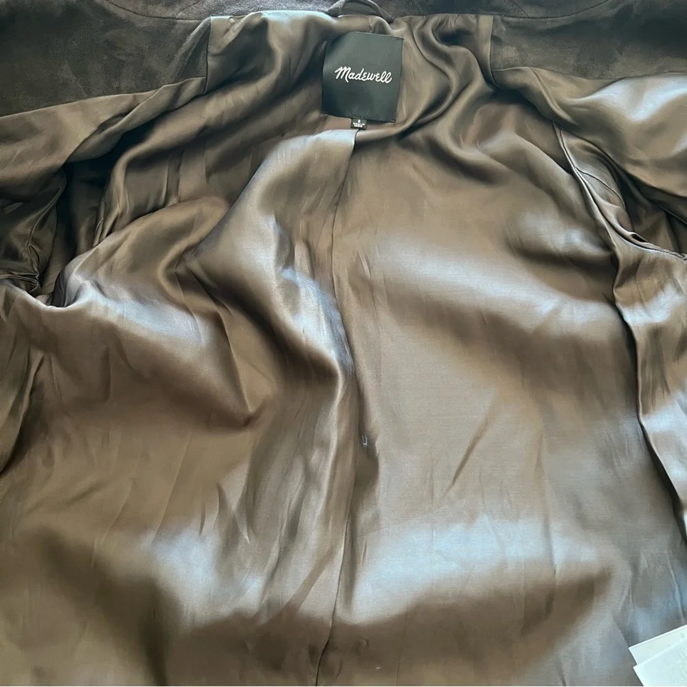 Madewell Stitched-Collar Shirt-Jacket in Suede Dark Carob S - Picture 13 of 16